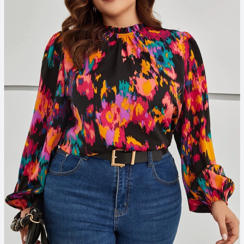 Worn once. SHEIN Lantern sleeve blouse Sz XL
